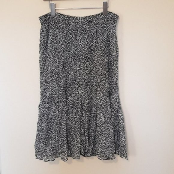 80s Afro Floral Print Flare Skirt